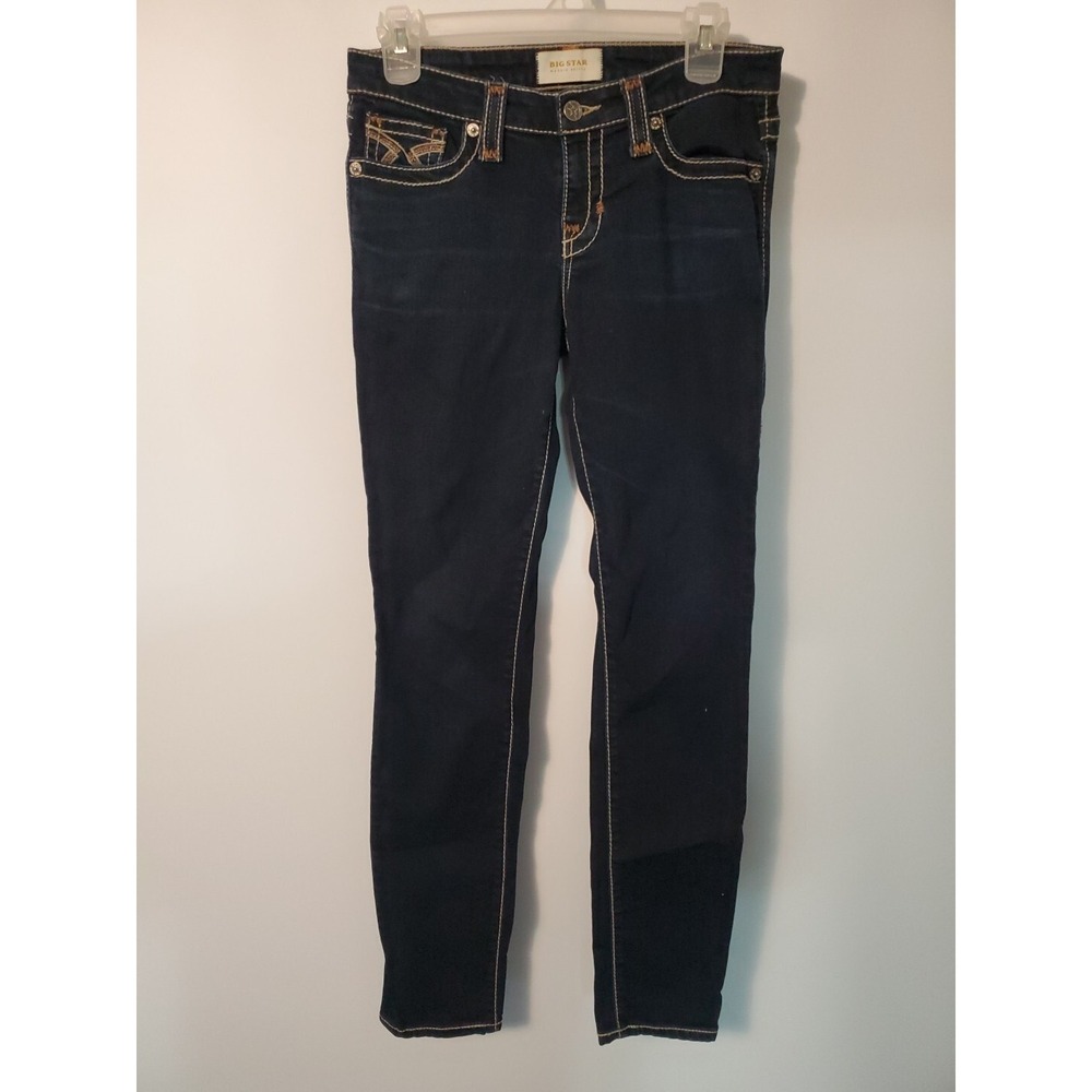 Big Star Jeans Womens 26R 28x28 Maddie Skinny Embroidered Whiskers Fade Western